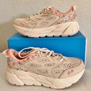 NEW IN BOX Hoka Vibrant Bloom Clifton L BP Embroidered Shoes Womens US 5 Vanilla